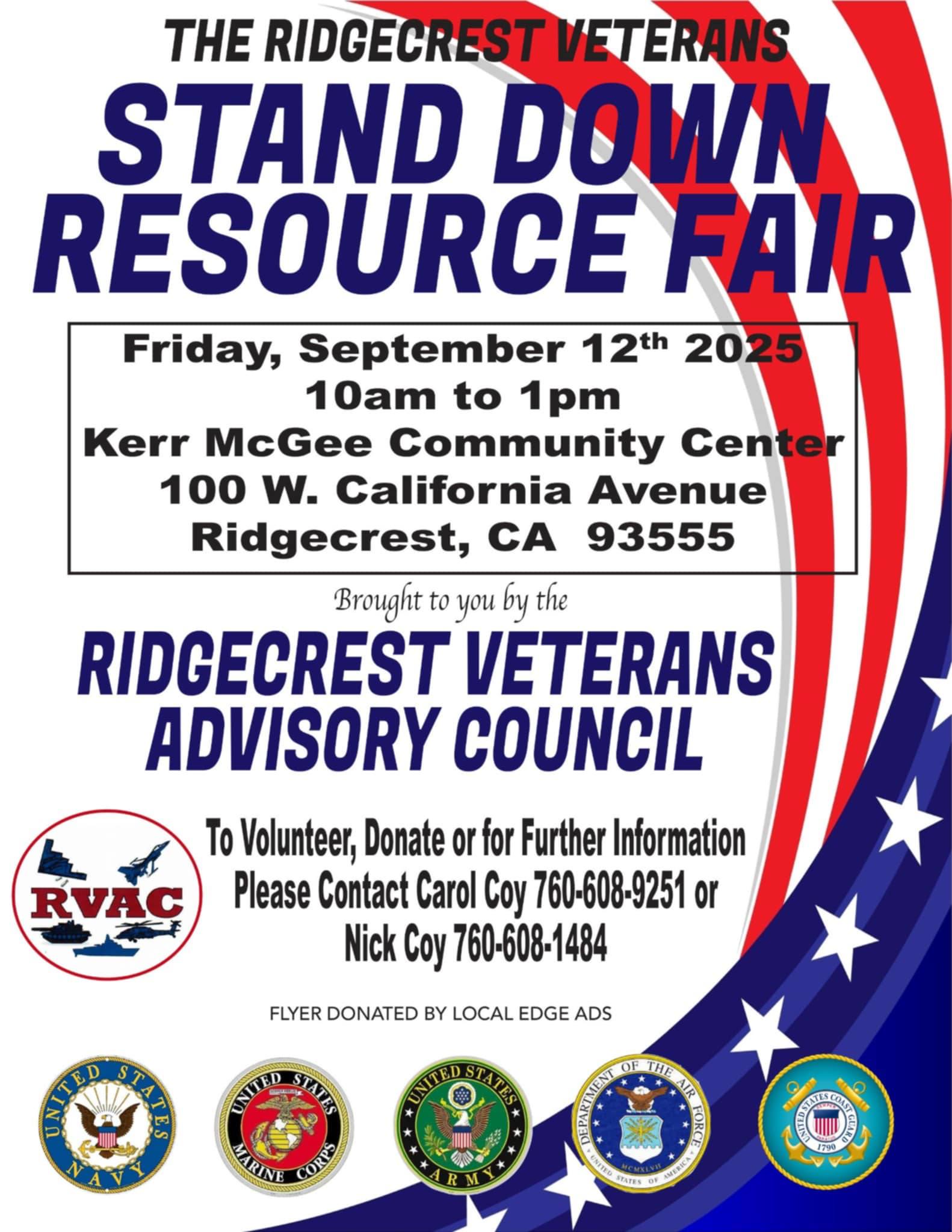 Ridgecrest veterans stand down resource fair operation family fund