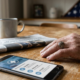 veteran's hand with ring on smartphone displaying medical app for emergency dental care veterans.
